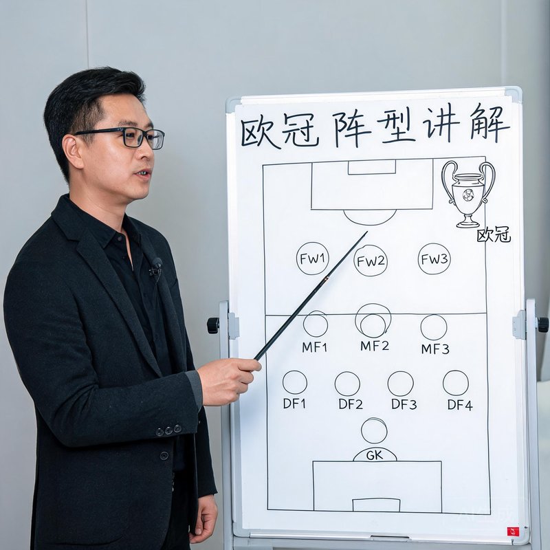 战术大师张路在白板前讲解欧冠阵型